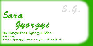 sara gyorgyi business card
